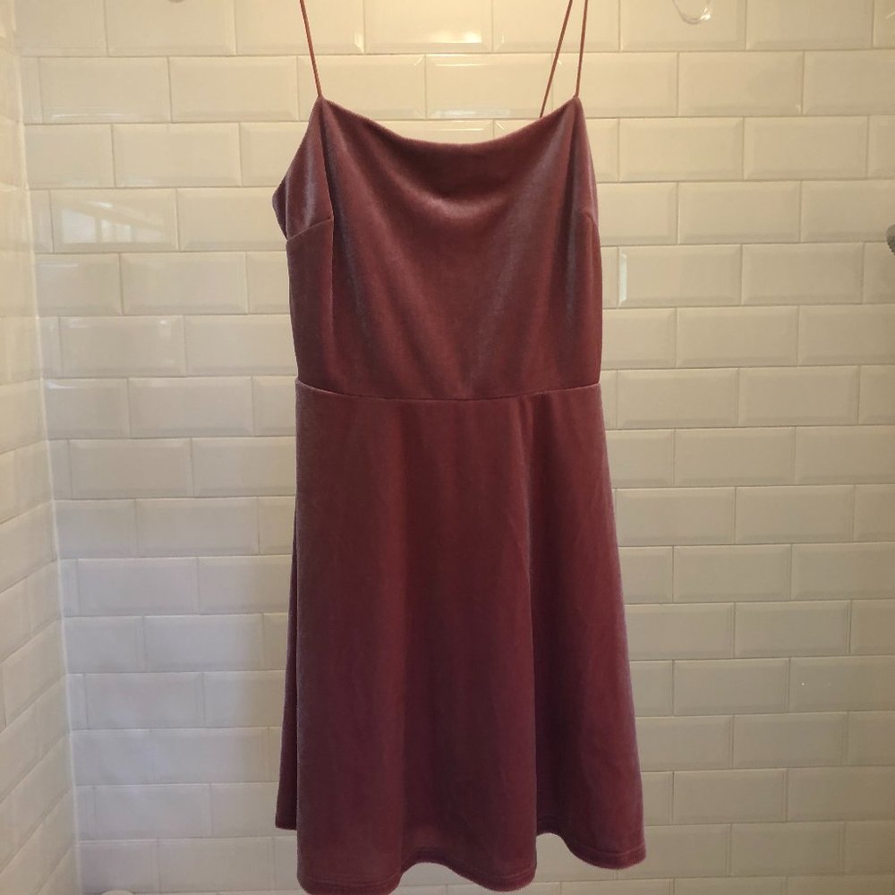 dark pink velvet dress